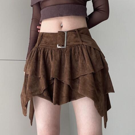 ミニスカート不規則デザイン層重ねミニスカート