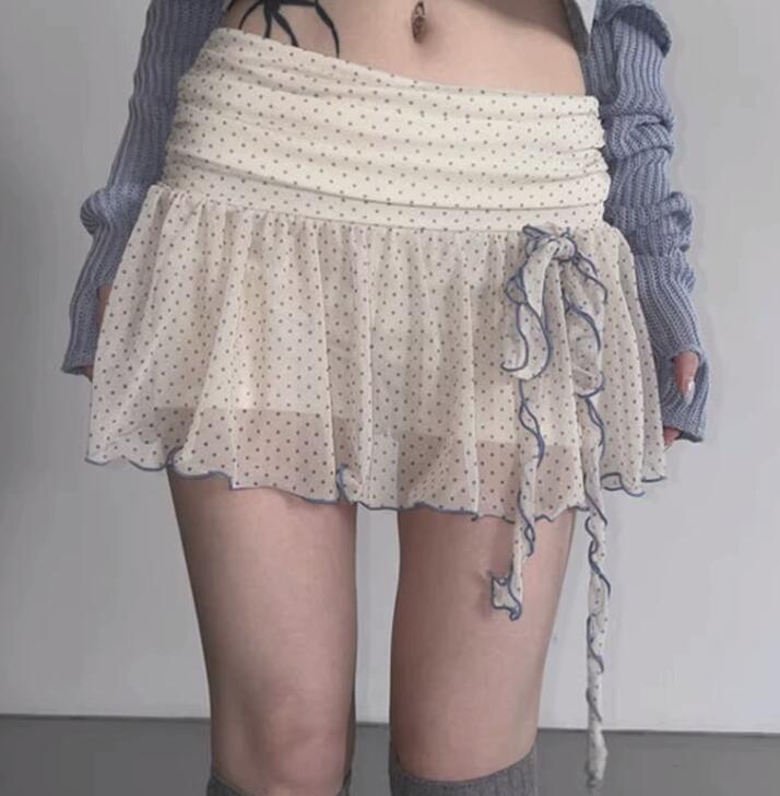 小花柄シフォンフリルミニスカート