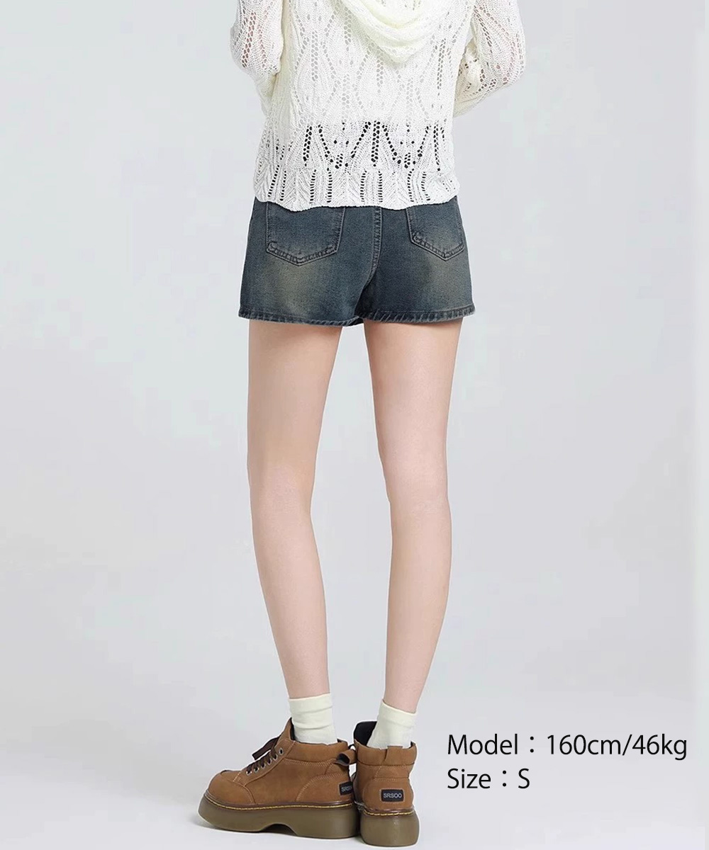 デニム スカパン ハイウエスト ミニスカート 韓国風