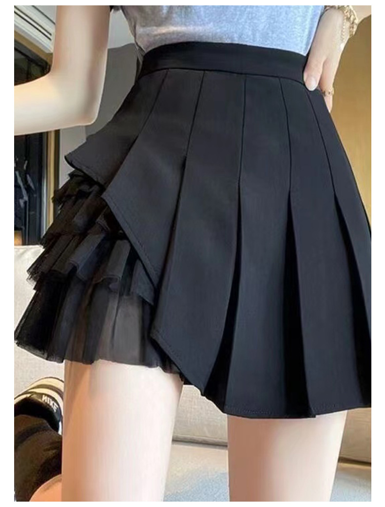 ミニスカート レイヤードチュールプリーツミニスカート