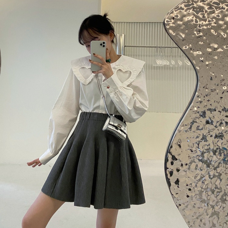 学院風ハイウエストプリーツミニスカート