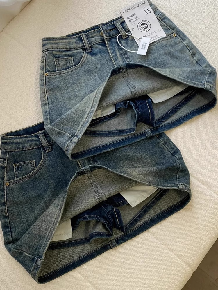 ミニスカート シンプルデニムミニスカート
