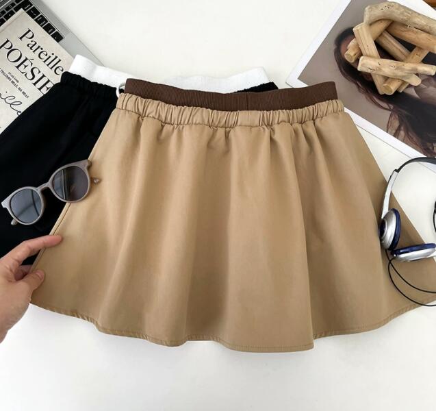 高腰型紐付きポケット付きミニスカート