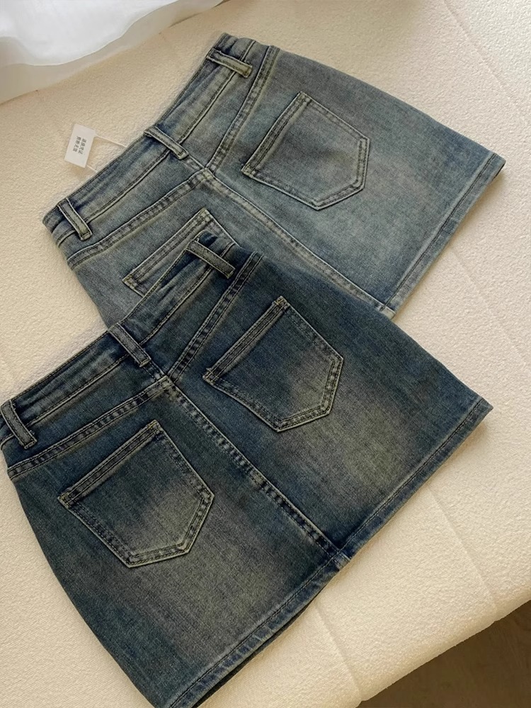 ミニスカート シンプルデニムミニスカート