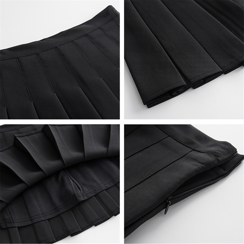 プリーツミニスカート ハイウエスト 美脚効果 制服風