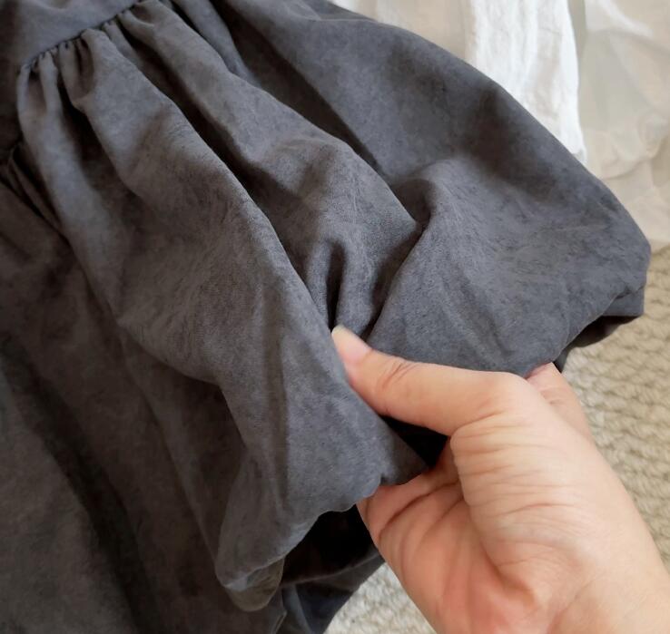 上品バルーンミニスカート ベルト付き二色展開