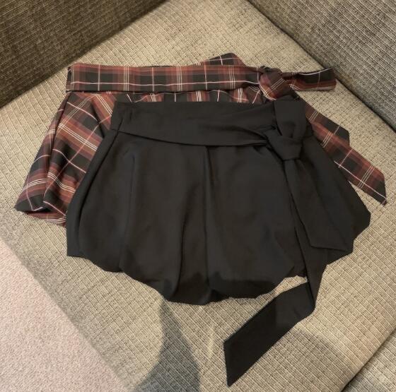 女の子用台形ミニスカート チェック柄