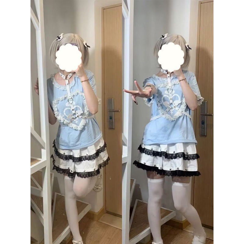 ハイウェストレイヤードレースミニスカート