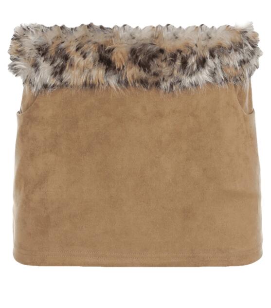 ファー切替タイトミニスカート