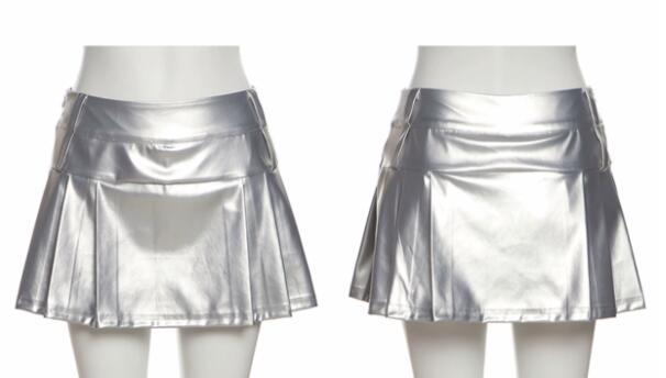 ハイウェストプリーツミニスカート女性用