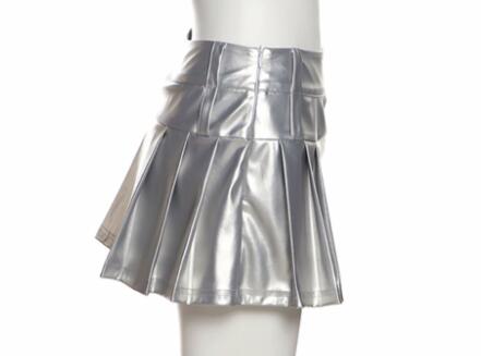 ハイウェストプリーツミニスカート女性用