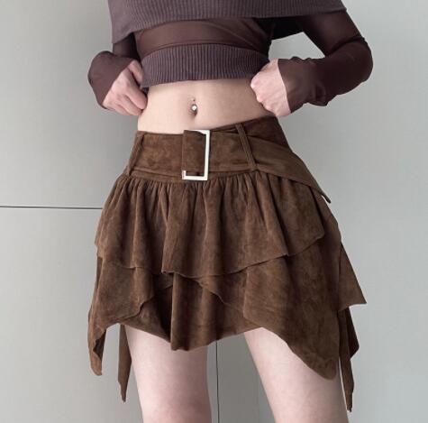 ミニスカート不規則デザイン層重ねミニスカート