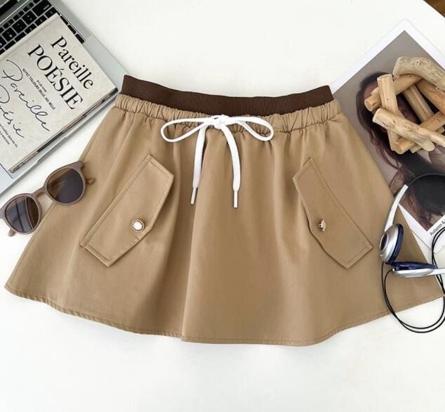 ミニスカート高腰型紐付きポケット付きミニ