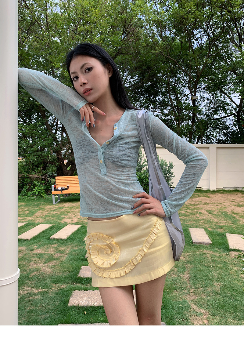 ミニスカート フリル装飾ミニスカート