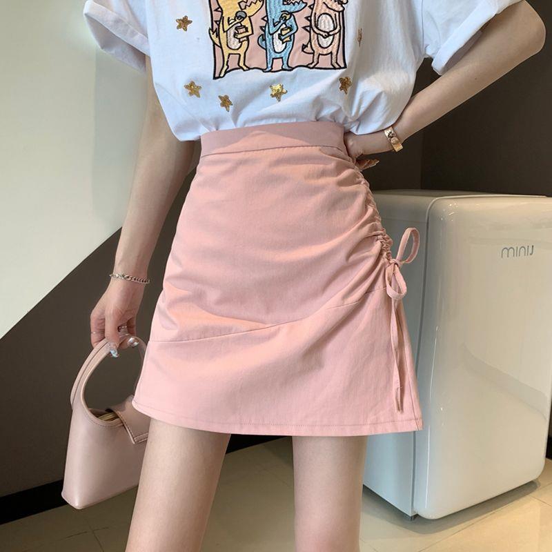 ミニスカート リボン絞りデザインミニスカート