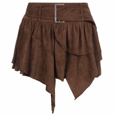 ミニスカート不規則デザイン層重ねミニスカート