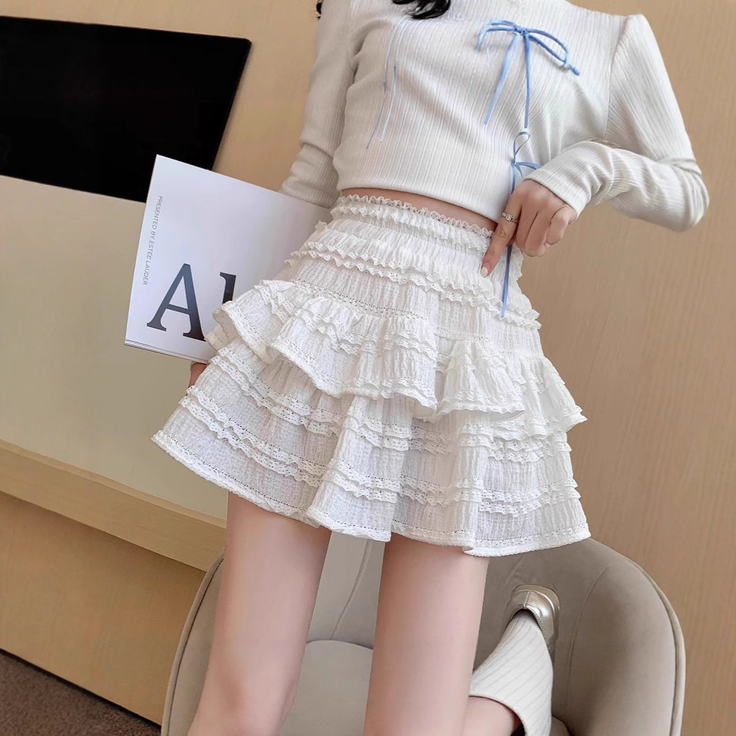 ミニスカート 重ね段フリルミニスカート
