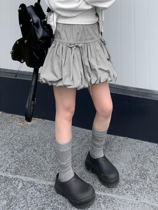 ハイウエストバルーンフリルミニスカート