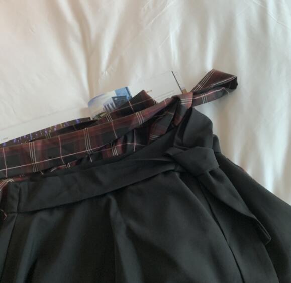 女の子用台形ミニスカート チェック柄