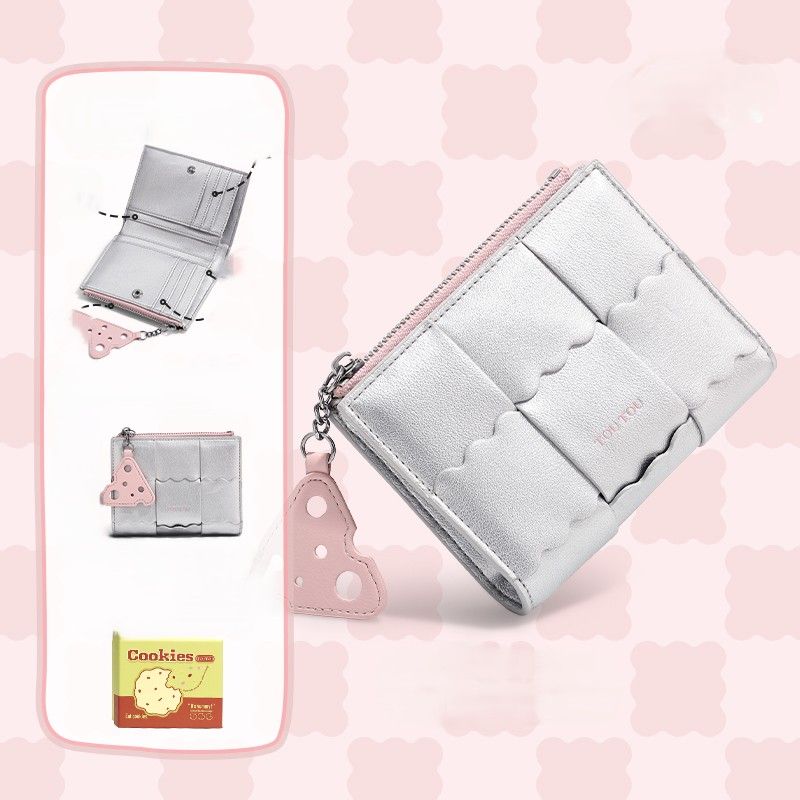 コンパクト 財布 パッチワーク波型ミニ財布