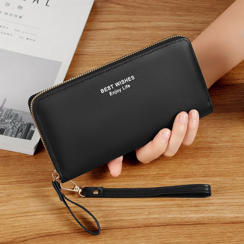コンパクト 財布 幸せメッセージ ラウンドファスナー財布