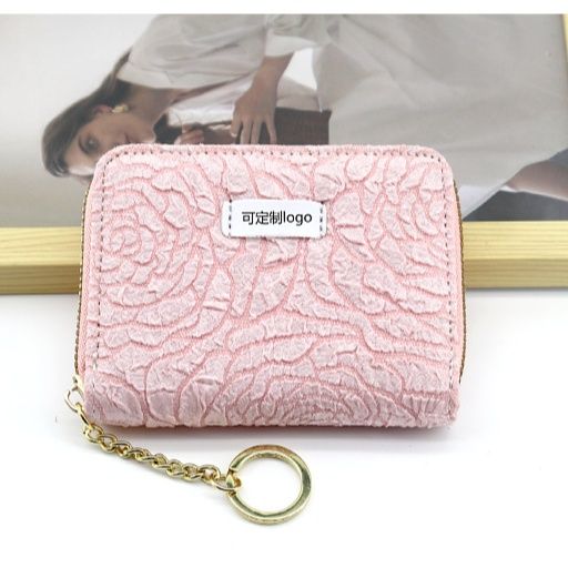 コンパクト 財布 花模様刺繍ミニ財布