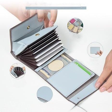 コンパクト 財布 多機能蛇腹式二つ折りコンパクト財布