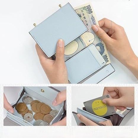 コンパクト 財布 多機能蛇腹式二つ折りコンパクト財布