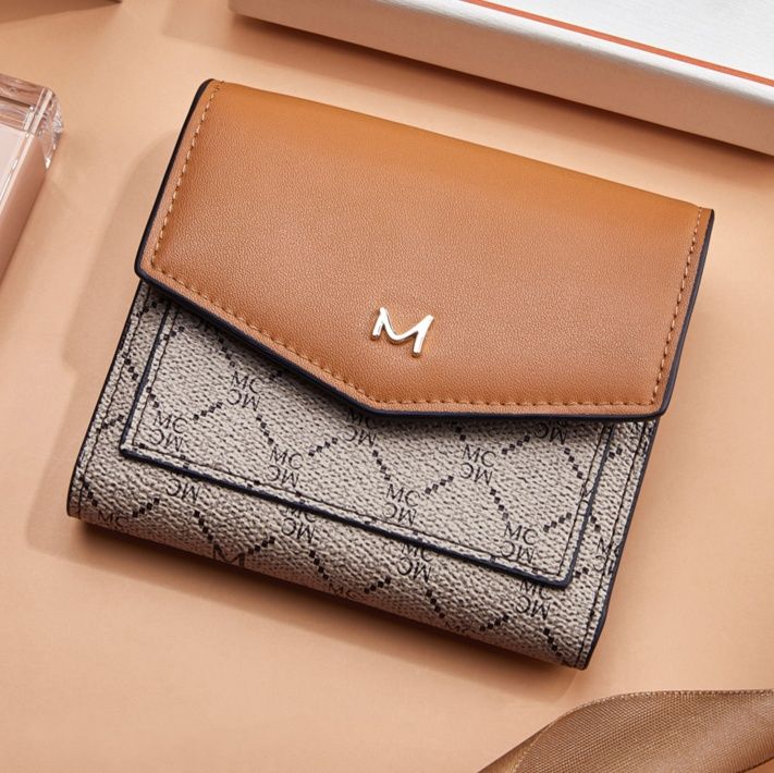 コンパクト 財布 模様入り上質レザーミニ財布