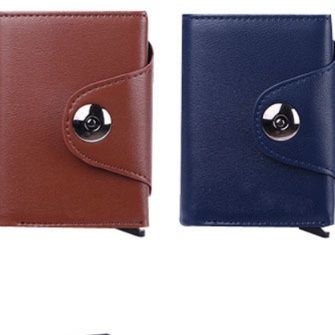 コンパクト 財布 円形金具付き本革三つ折りミニ財布