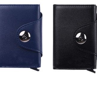 コンパクト 財布 円形金具付き本革三つ折りミニ財布