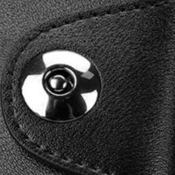 コンパクト 財布 円形金具付き本革三つ折りミニ財布