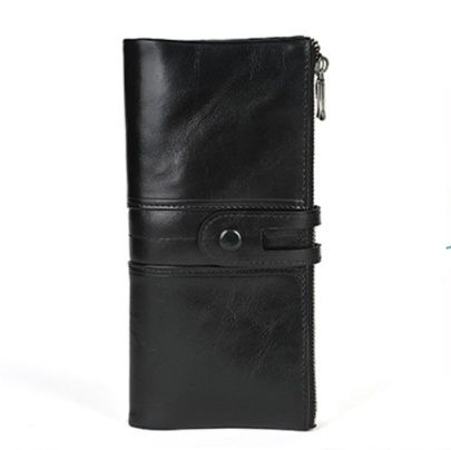 コンパクト 財布 多機能ジッパー式長財布 携帯収納付き メンズ