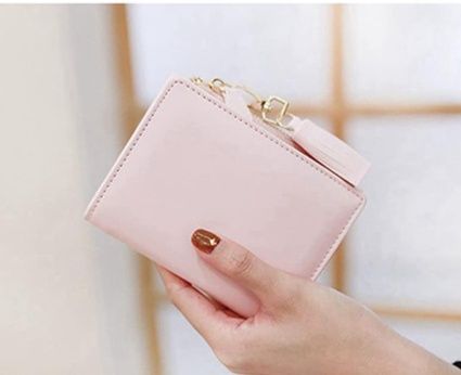 コンパクト 財布 タッセル付き二つ折りミニ財布