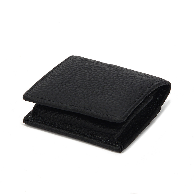 コンパクト 財布 シュリンクレザー調二つ折り財布