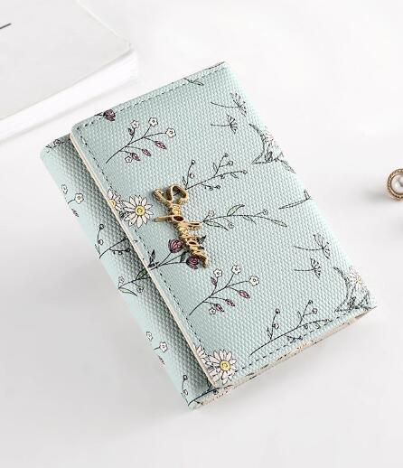 コンパクト 財布 花柄三つ折り おしゃれミニ財布 全4色