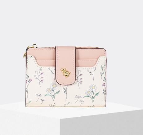 コンパクト 財布 花柄三つ折り 全5色 お洒落で便利