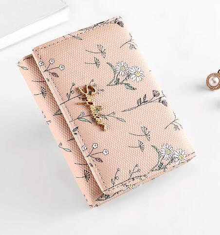 コンパクト 財布 花柄三つ折り おしゃれミニ財布 全4色