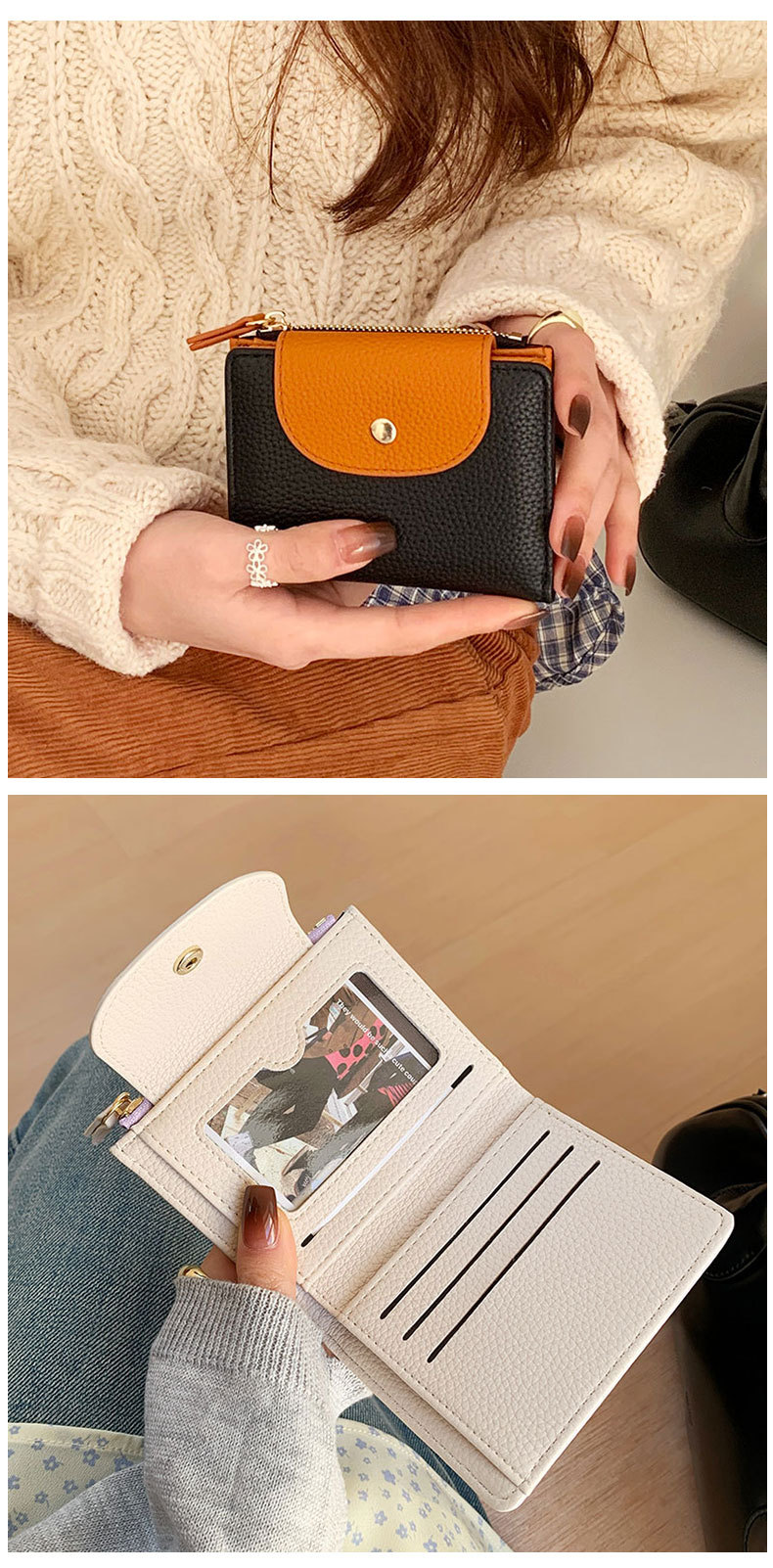 コンパクト 財布 レディース 二つ折り財布 軽量 小銭入れ付き 大容量