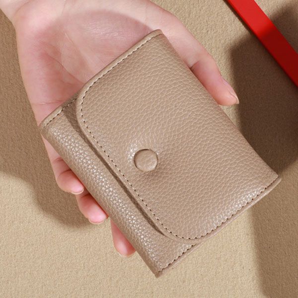 コンパクト 財布 三つ 折り コンパクト 財布 シボ加工レザー風三つ折りコンパクト財布