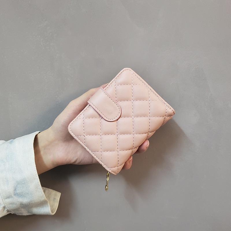 コンパクト 財布 キルティング二つ折り ミニバッグカードポケット付き