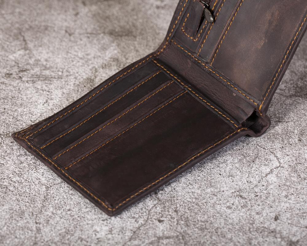 コンパクト 財布 本革仕様小銭入れ付き二つ折り財布