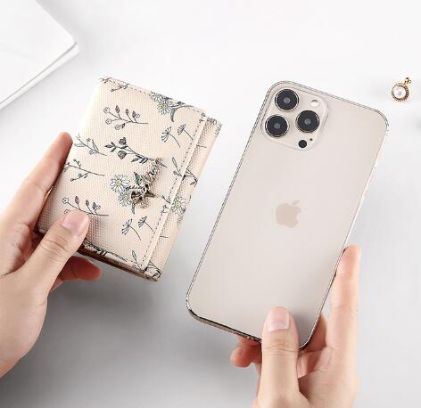 コンパクト 財布 花柄三つ折り おしゃれミニ財布 全4色