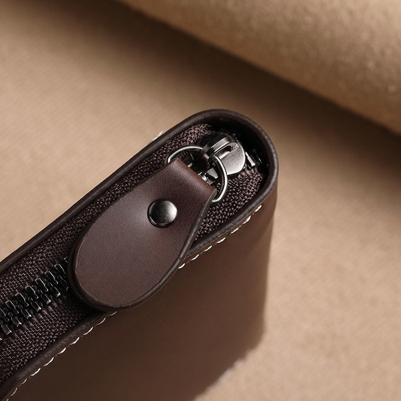 コンパクト 財布 本革ラウンドファスナー多機能カード収納財布