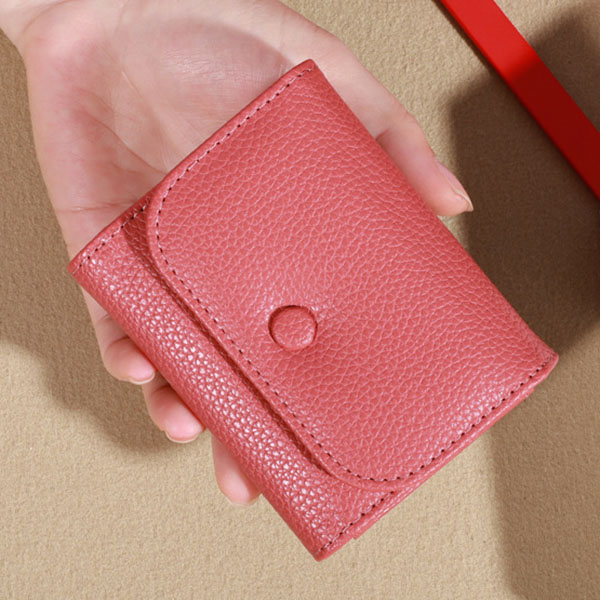 コンパクト 財布 三つ 折り コンパクト 財布 シボ加工レザー風三つ折りコンパクト財布