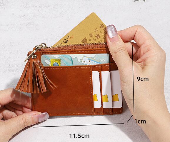 コンパクト 財布 レディース 小銭入れ カード収納 タッセル付き 全8色