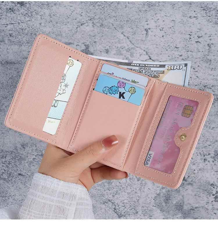 コンパクト 財布 多機能写真入れ付き三つ折りミニ財布