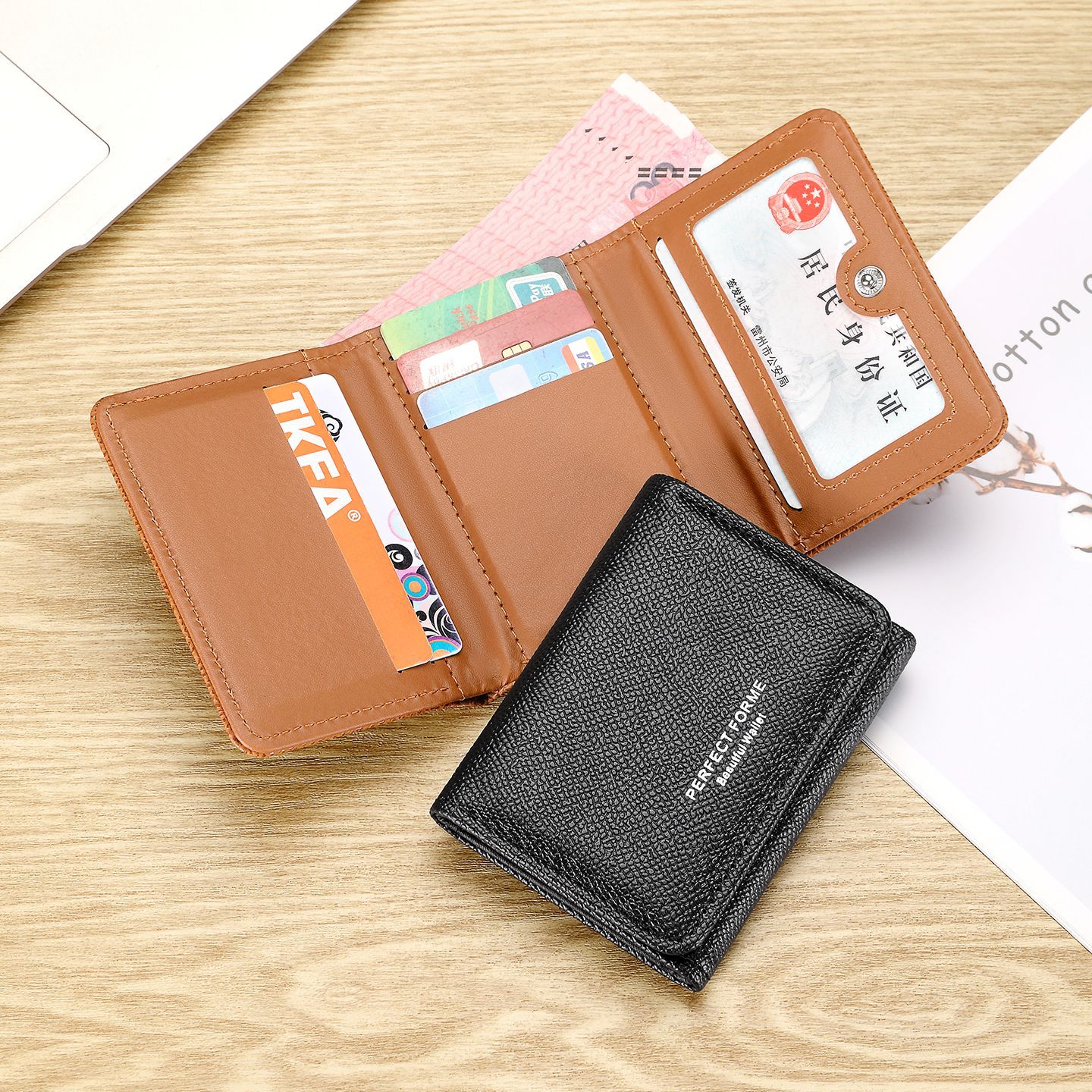 コンパクト 財布 多機能収納 三つ折りコンパクト財布