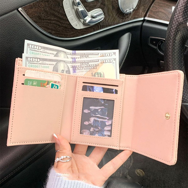 コンパクト 財布 レディース 可愛い くま刺繍 コンパクト 二つ折り 短財布