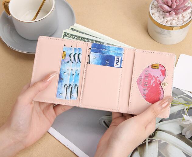 コンパクト 財布 三つ折り 可愛い果物柄 カード収納 全6色